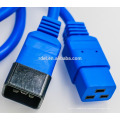 Cable de alimentación de 20 pies / 250 voltios y 4 pies IEC 60320 C19 a IEC 60320 C20, AZUL